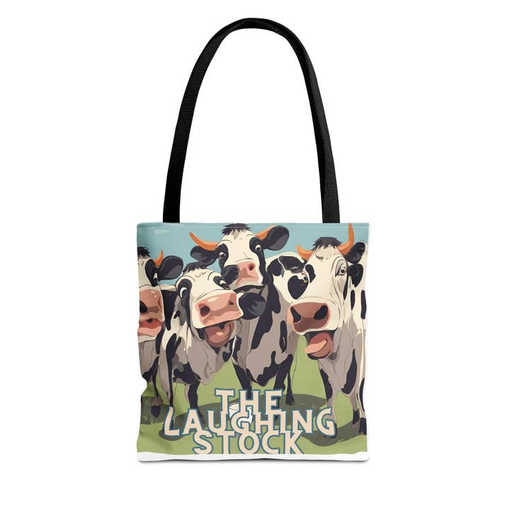 Laughing Stock- Tote Bag for wholesale by aMOOsing Designs Shop