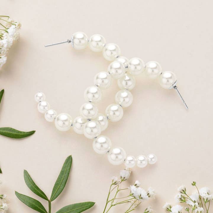 Sensibling Corp. - Wholesale Hoop Earrings - Pearl Hoop Earrings2