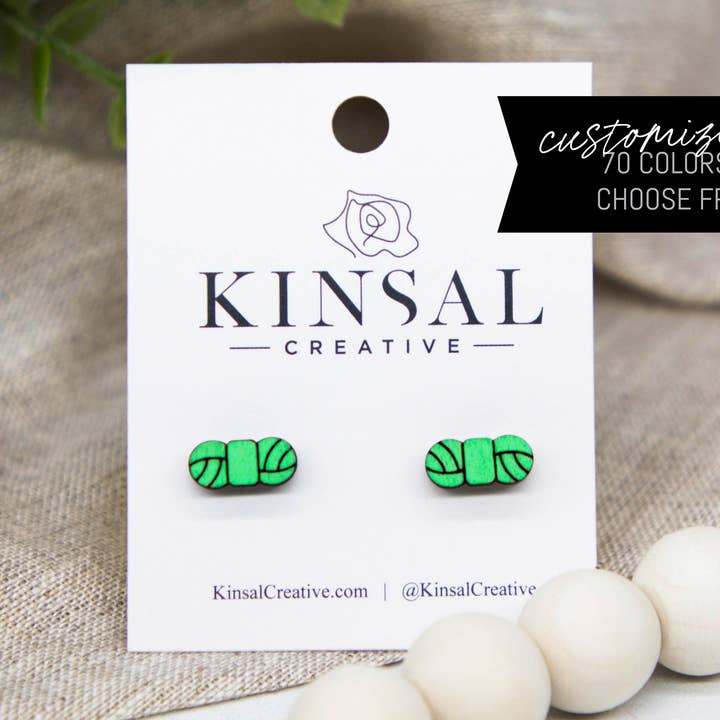 Brincos de madeira personalizáveis de fios por atacado de Kinsal Creative