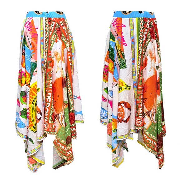 Irregular Resort Unique Printed Skirt for wholesale on Faire0