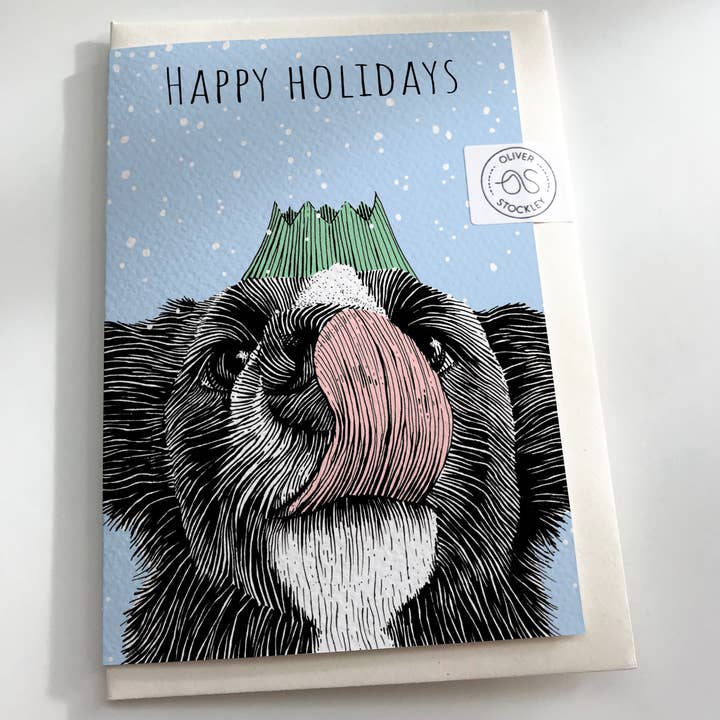 Oliver Stockley – wholesale Christmas card – Snowy Pooch Dog Christmas Card1