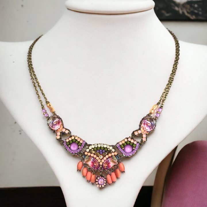 COLAR DE CRISTAIS TROPICAIS por atacado de melizijewelry