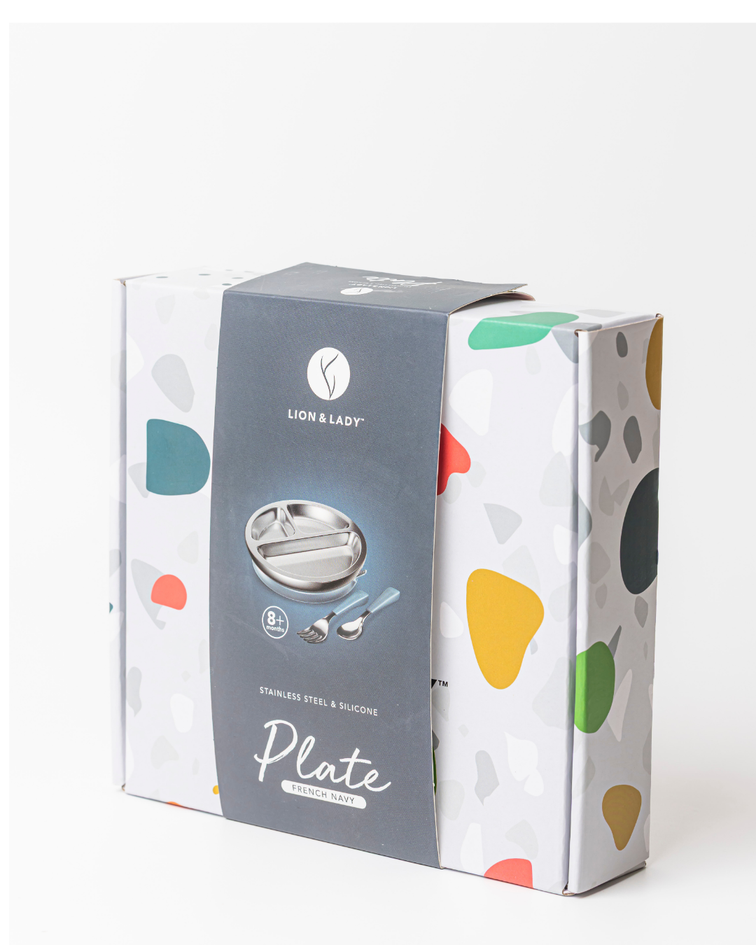 Lion & Lady - Wholesale Feeding Set - Baby - 18/8 Stainless Toddler Plate with silicone suction base, spoon and fork10