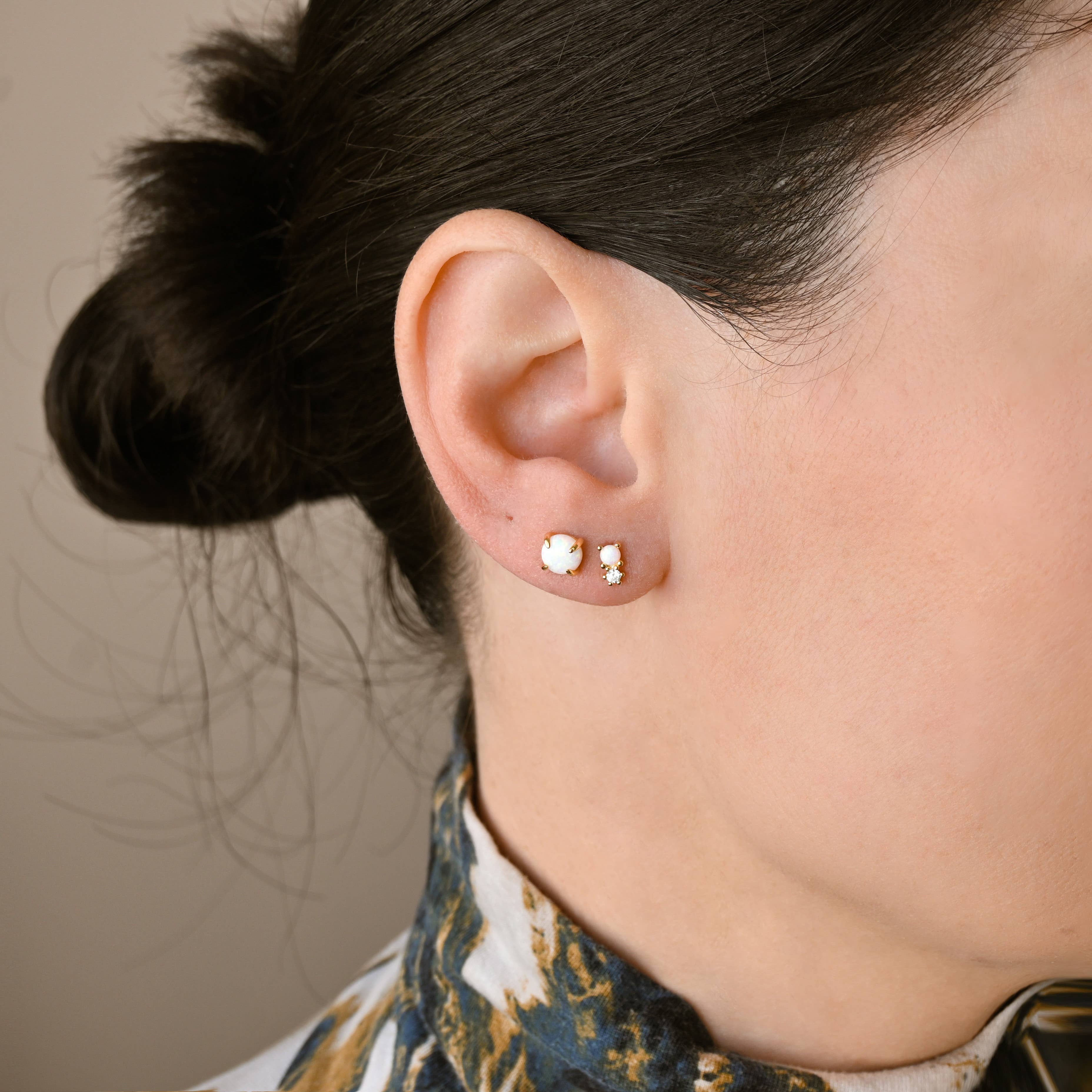 Blueyejewelry - Wholesale Stud/Post Earrings - 925 Silver Opal Studs - Sterling Silver Round Opal Earrings 11