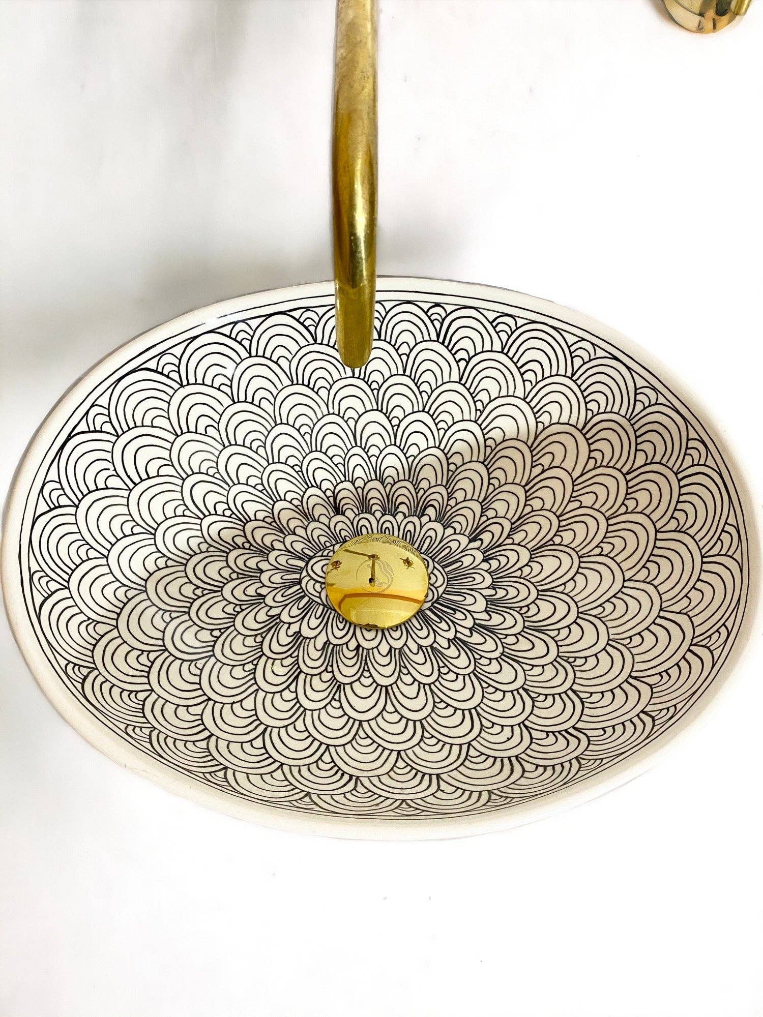 Moroccan Sink – wholesale Bathroom accessory set – Hand-Painted Oval Bathroom Sink #0042