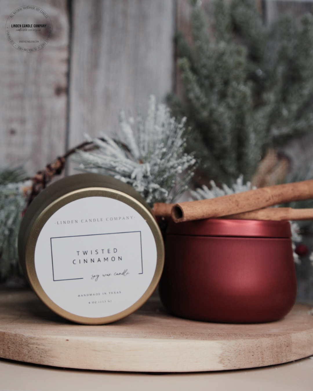 Linden Candle Company - Wholesale Travel Candles - 4oz Soy Candle Tins– Holiday Giftable Scents for Winter8