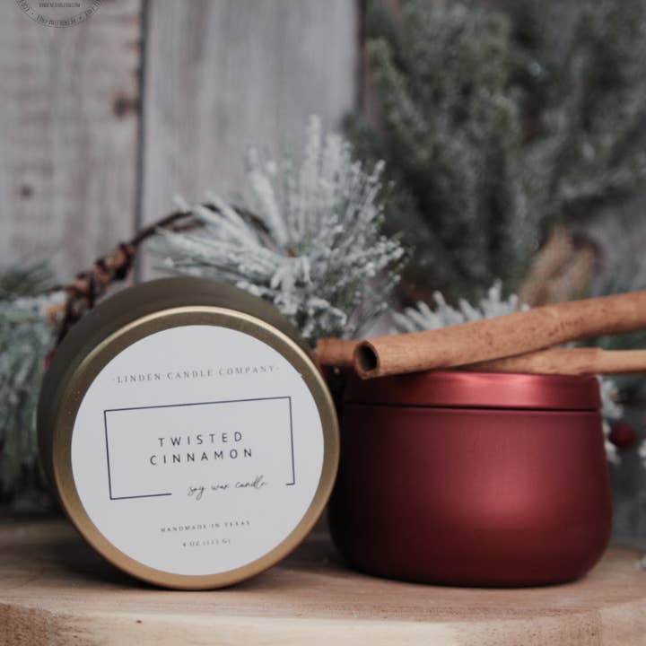 Linden Candle Company – Großhandel Reisekerzen – 4oz Sojakerzen-Dosen – Geschenkfähige Düfte für den Winter8