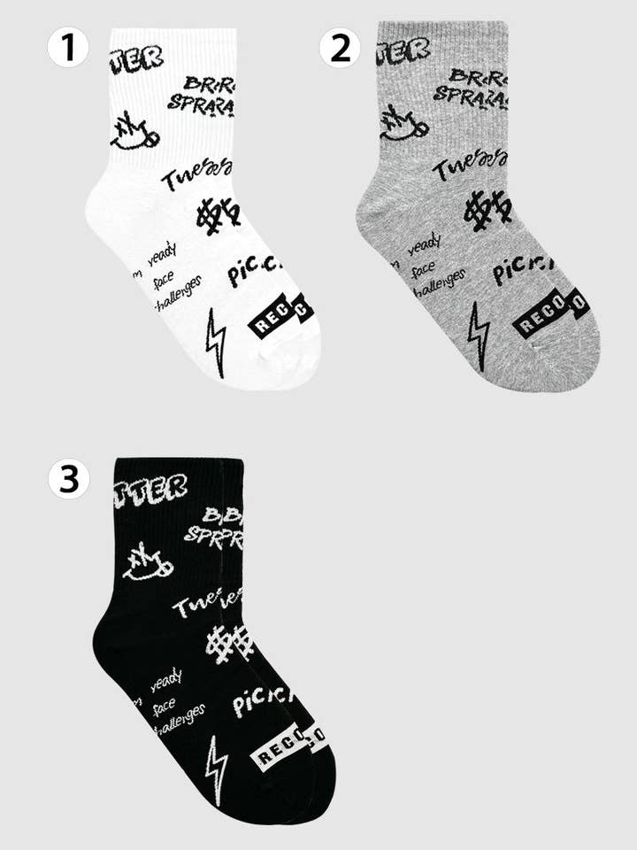Herren Crew Mono Grafik Socken für den Großhandel von 7DAYSSOCKS