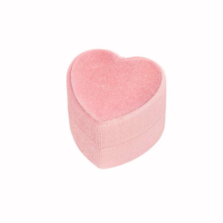 Boîte à bagues en velours cœur rose pour la vente par Rosies