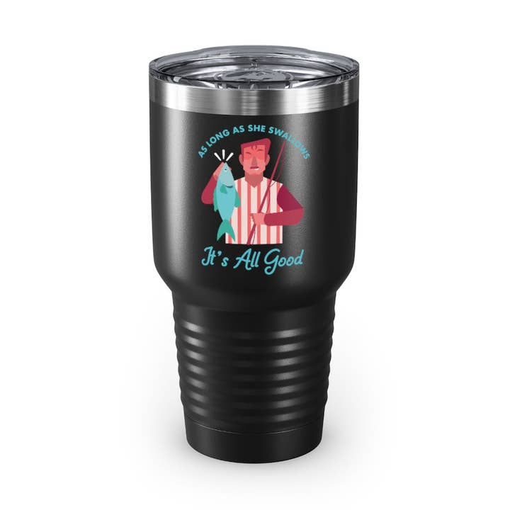 Copo 30oz Cores Aço Inovelty Fisherman Lake Fishermen Gift Long As Swallows It All Good Fisherman Homens Mulheres por atacado de Teegarb LLC