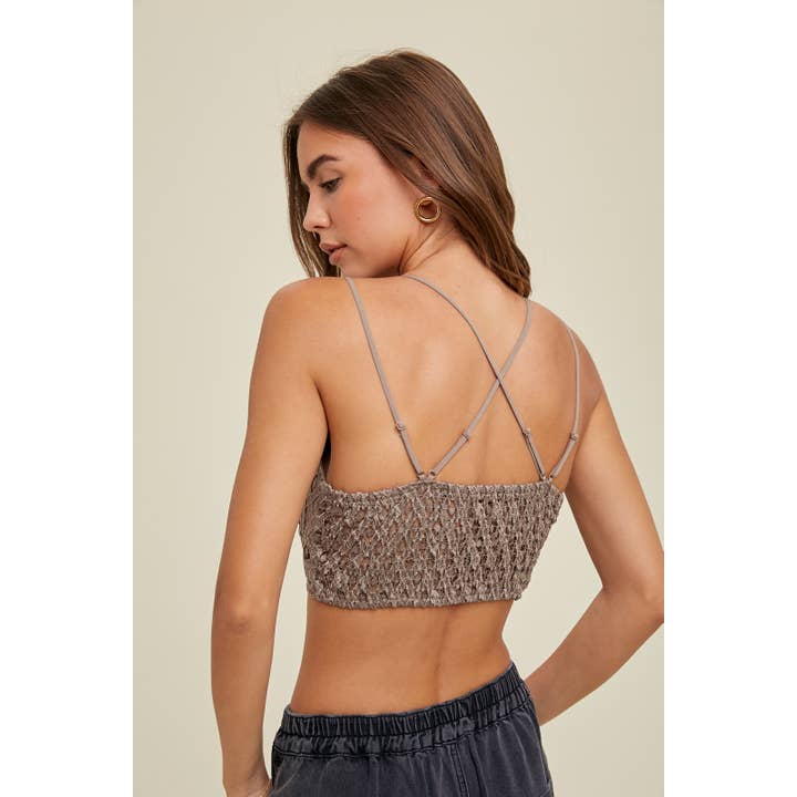 Wishlist Apparel - Wholesale Bralette - Women's - DOUBLE STRAP SCALLOPED LACE BRALETTE / WL17-0136