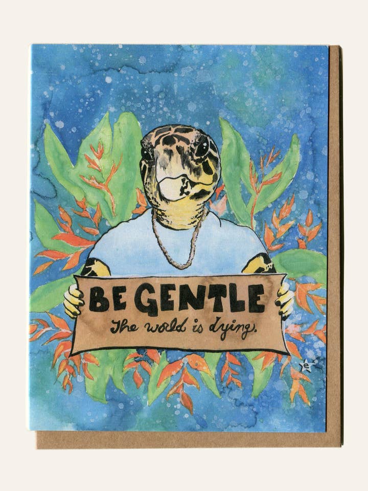 Hawksbill Turtle, Endangered Animal Series - Greeting Card for wholesale by Darling Illustrations