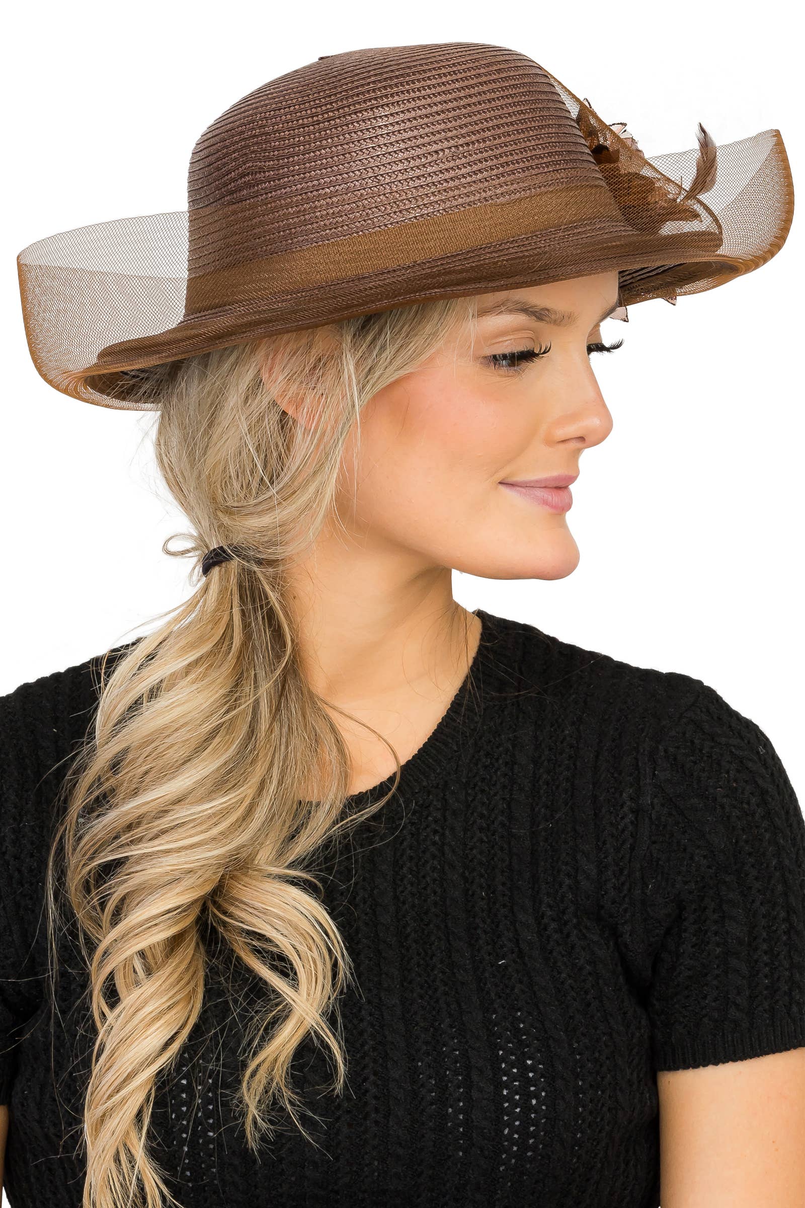 Cap Zone - Wholesale Fascinator Hat - Women's - Organza Fascinator Derby Bucket Sun Hat8