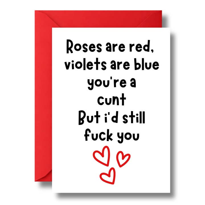 Roses are red, violets are blue - Greeting Card for wholesale by Cheeky Chops Cards & Wanky Candles