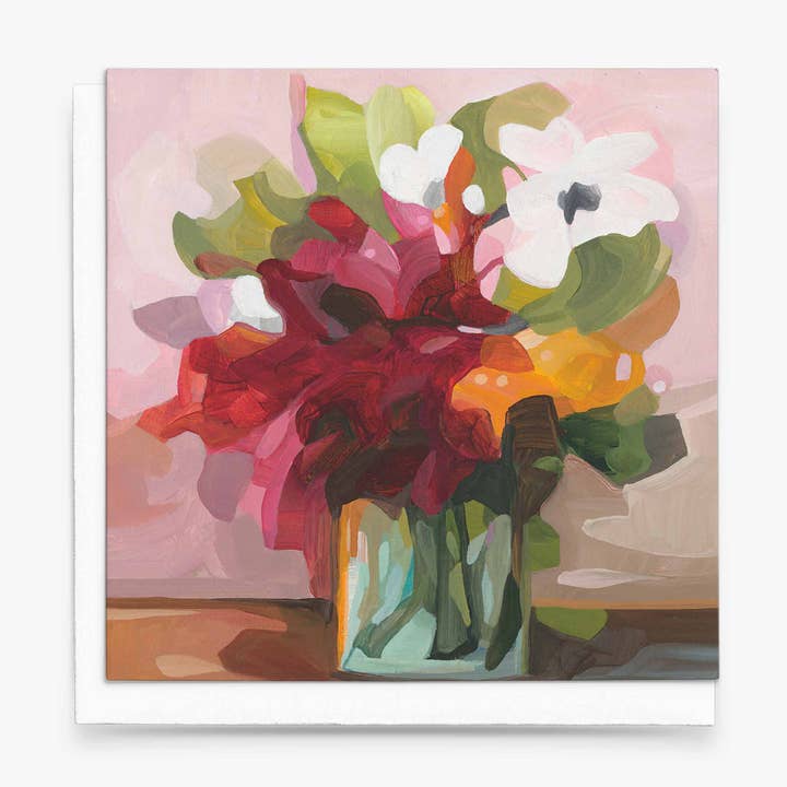 Belle | Floral art card | Flower greeting card for wholesale by Susannah Bleasby Art