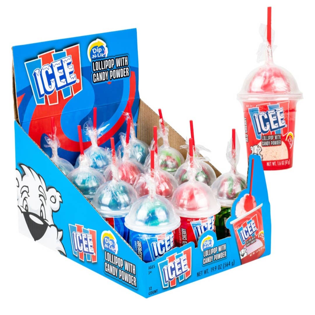 Majestic Wholesale – Engroshandel Slikkepinde – ICEE Dip-N-Lik Slikkepind med Slikpulver – 12 stk.0