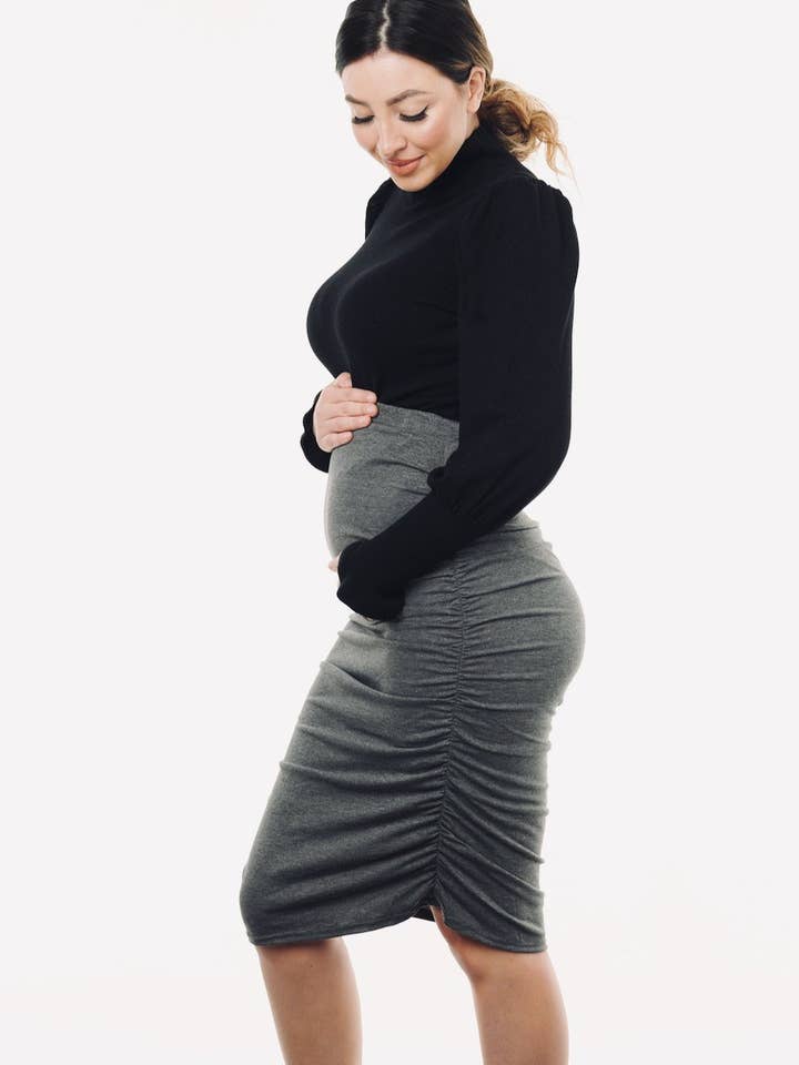 Amawrap - Wholesale Skirt - Women's - Ruched Maternity Skirt - Black3