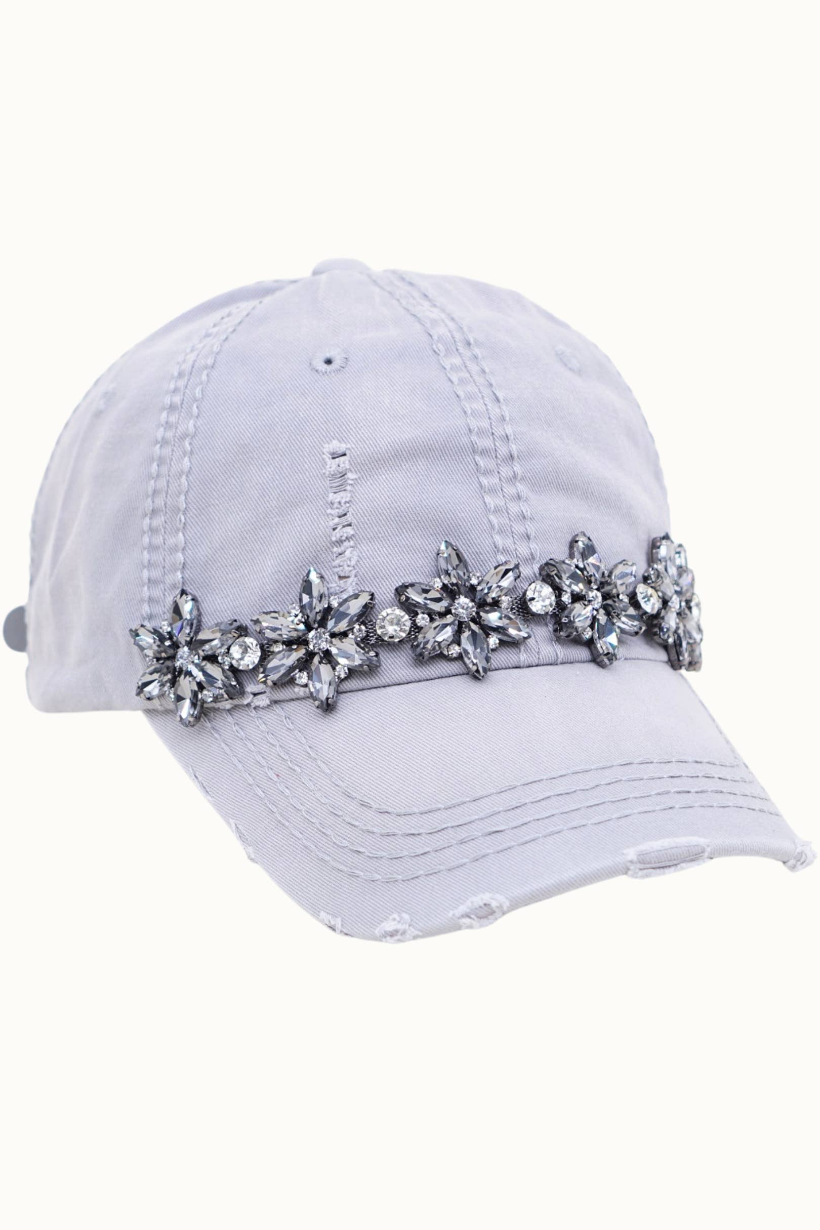 Olive & Pique – Großhandel Basecap – Damen – Verzierte Bling-Glitz Cap mit Used-Look, verstellbar16