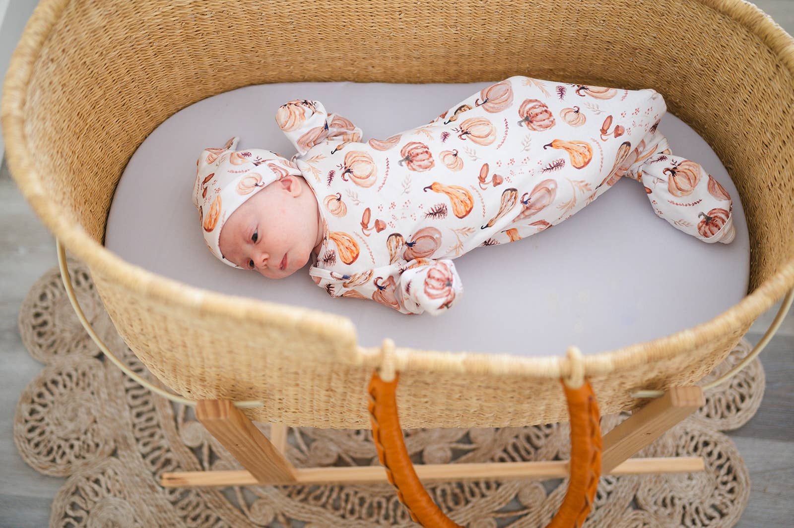 Gaia Baby Goods - Venta al por mayor Pijama - Bebé - Pijama de algodón orgánico para bebés y niños pequeños con estampado de calabaza2