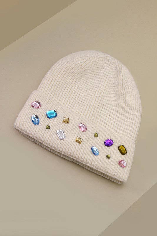 JOSSLYN by wall to wall - Venta al por mayor Gorro de lana - Mujer - GORRO ADORNADO CON PIEDRAS DE COLORES CON JOYAS | 40BN9065