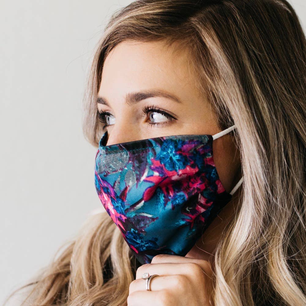 Soul Perch – wholesale Icke-medicinsk engångsmask – Blommig Satin ansiktsmask8