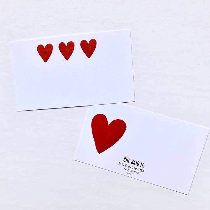 She Said It. - Vendita all'ingrosso Set di cartoleria/cancelleria - Nota JOT - Cuori rossi