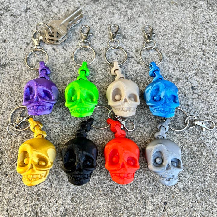 NumanPrints – wholesale Nyckelring - Unisex – Skull KeyChain Flexi Spine 3D-tryckt tryck med