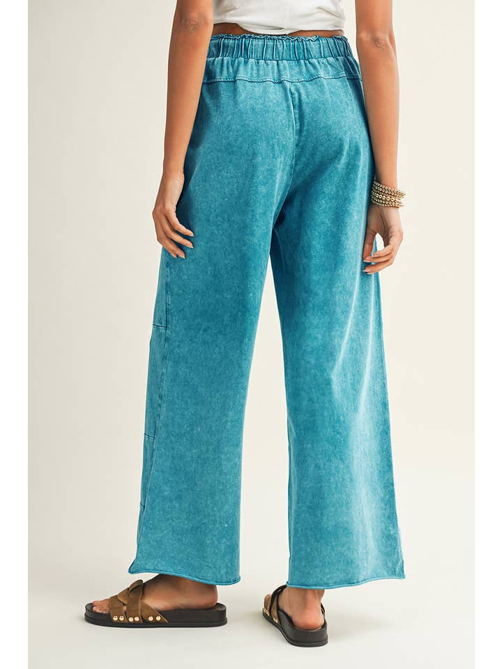 Little Daisy Closet - Wholesale Pants - Women's - LDC Mineral Wash Lace-up High Waist Raw Hem Patched Pants2