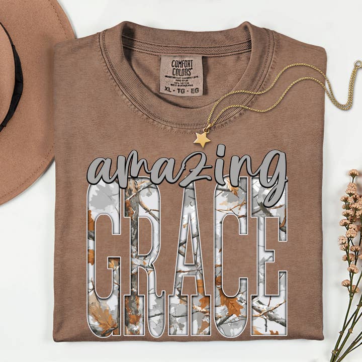 Fantastisk Nåde Camo Kristne Komfortfarver T-shirt for engroshandel hos Southern Rheas