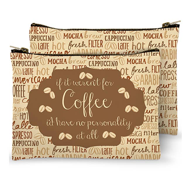 Zippered Bag - It if weren't for Coffee I'd have no for wholesale by Mariasch Studios