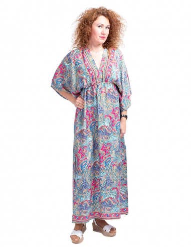 Beige Jurk met V-achterprint voor groothandel op Faire0