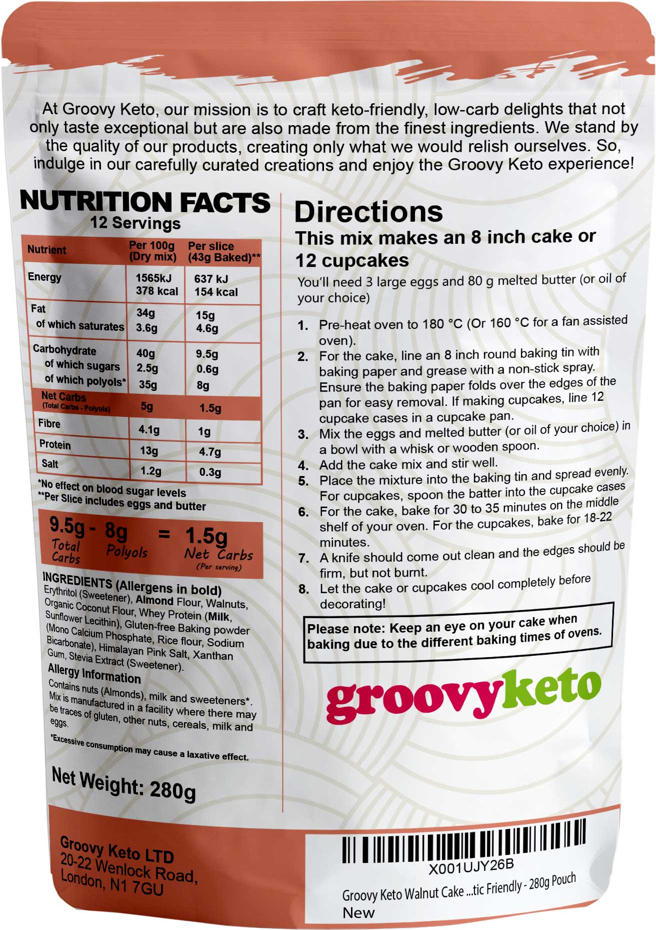 Groovy Keto – wholesale Cake mix – Groovy Keto Walnut Cake Mix1