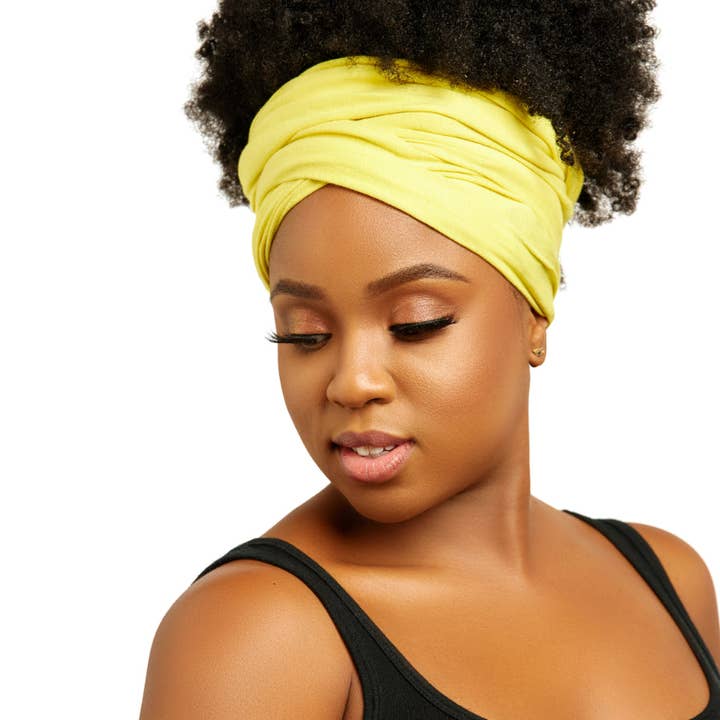 You Go Natural - Vendita all'ingrosso Turbante - Donna - Turbante con T-shirt Citron Open1