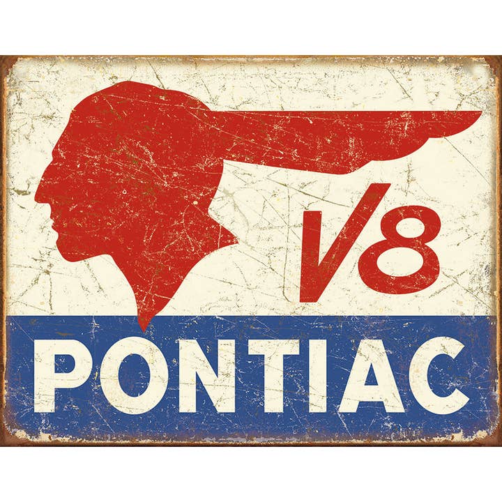 Pontiac V8 Tin Sign voor wholesale door Desperate Enterprises