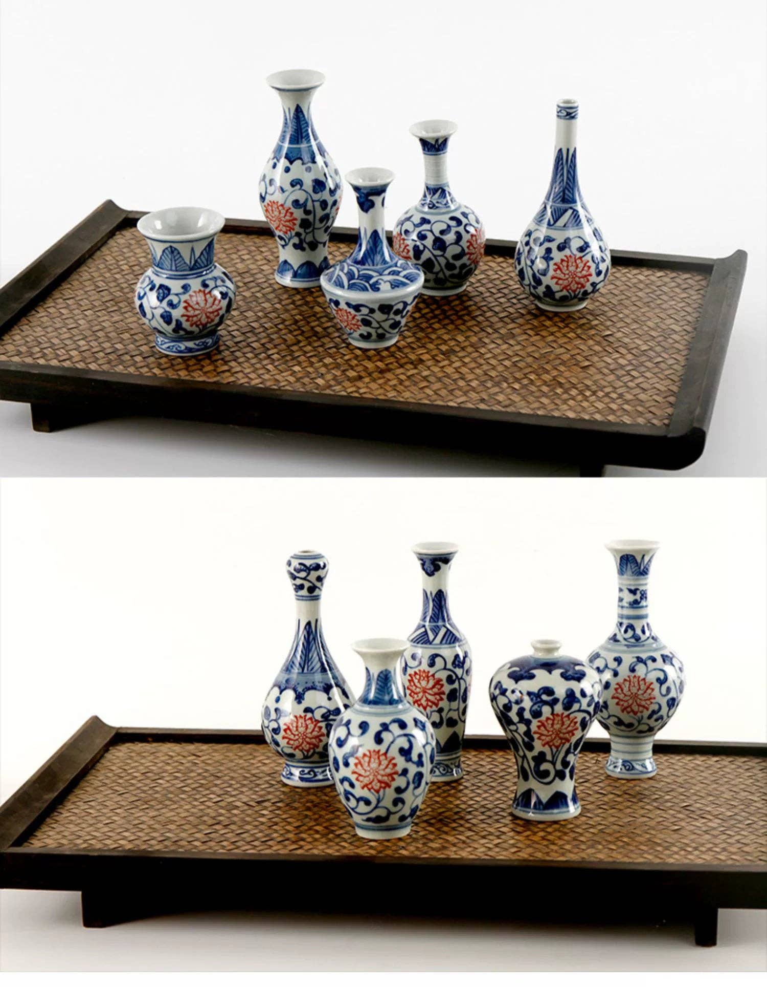 Gohobi （We cover U.S. import duties） - Wholesale Vase - Gohobi Hand-painted Blue and White Porcelain Vase (Red Flowers)27