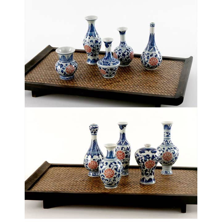 Gohobi (We cover U.S. import duties) - Wholesale Vase - Gohobi Hand-painted Blue and White Porcelain Vase (Red Flowers)27