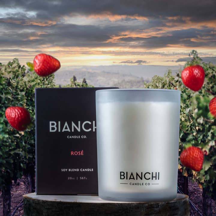 Vela de lujo BCC-Rosé de 20 oz para venta al por mayor de Bianchi Candle Co