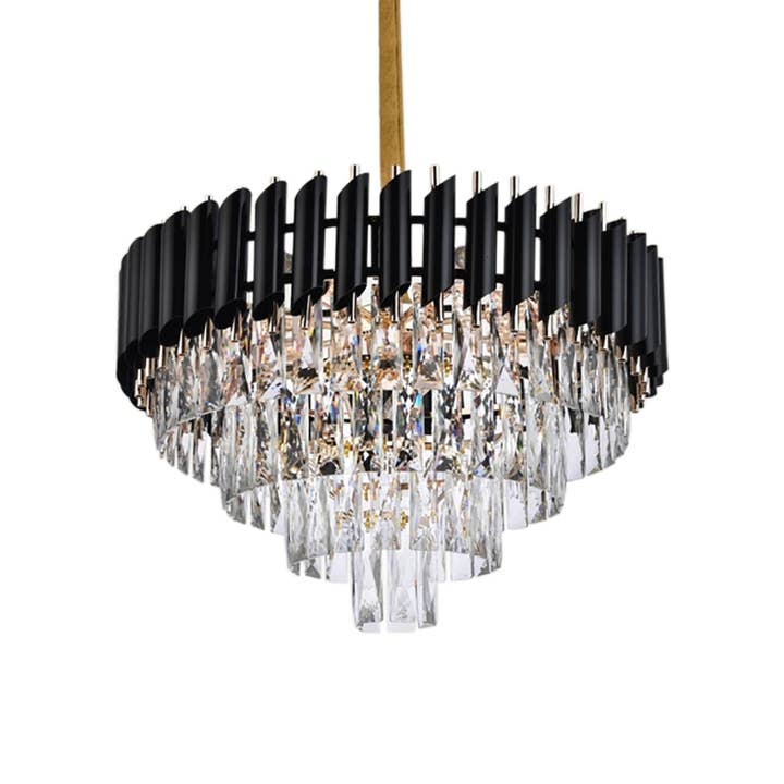 Ledsone - Wholesale Chandelier/Hanging Light - Black and Gold Hanging Crystal Chandeliers Light Fixture ~480325