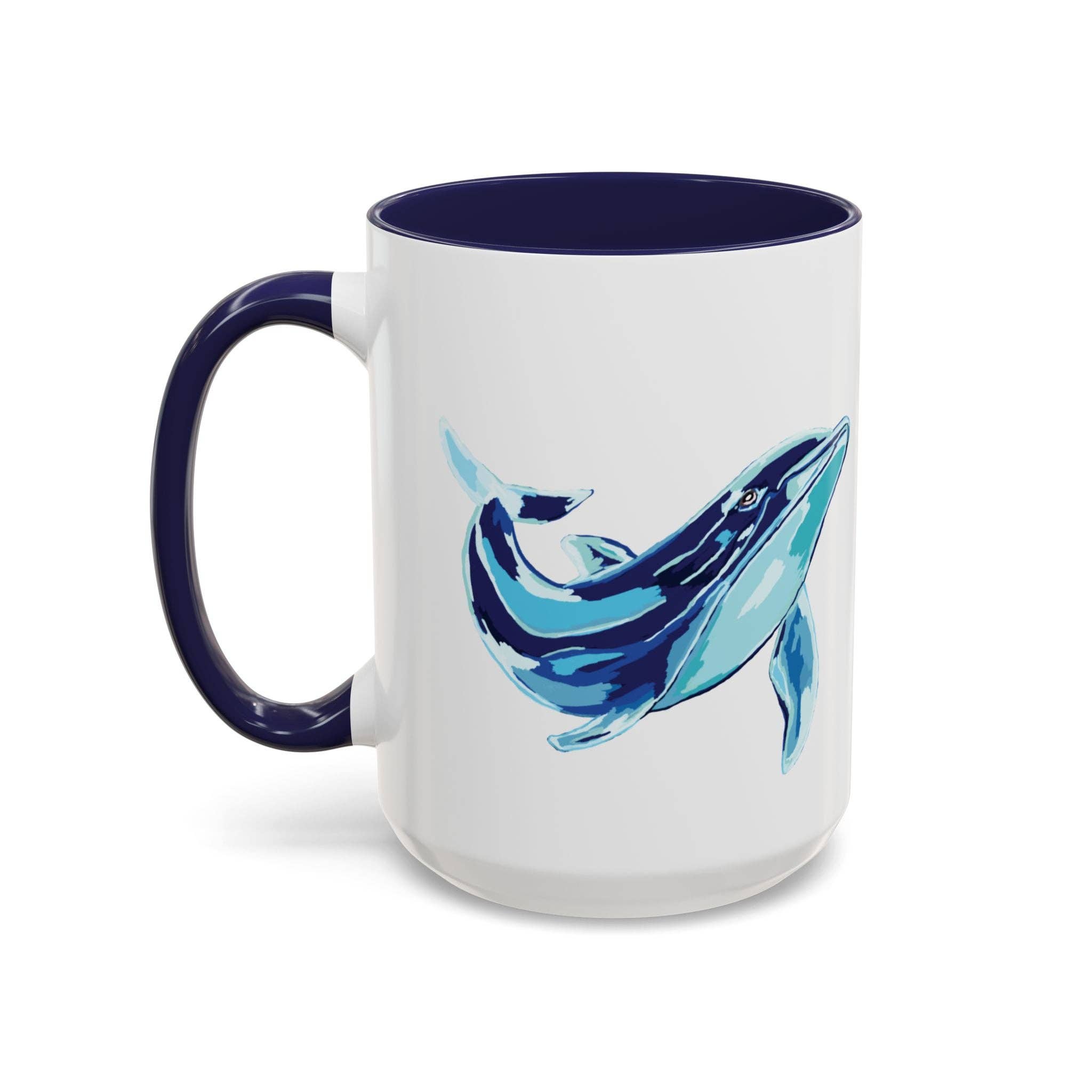 Blue Cava – Großhandel Kaffeebecher – Blauwal Ozeanleben Zwei-Ton Keramik Kaffeetasse - 11 oz & 15 oz15
