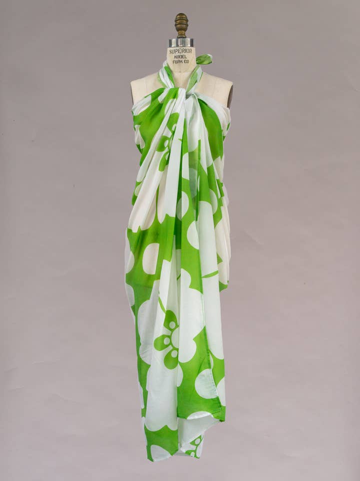 Wrap/Sarong Green Pareo for wholesale by Language of the Birds