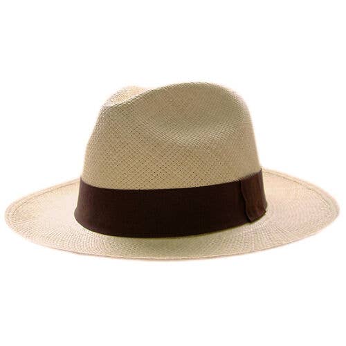 ECUALAMA - Wholesale Straw Hat - Unisex - Genuine Classic Fedora Panama Hat Handwoven In Ecuador - Natural Straw Color0