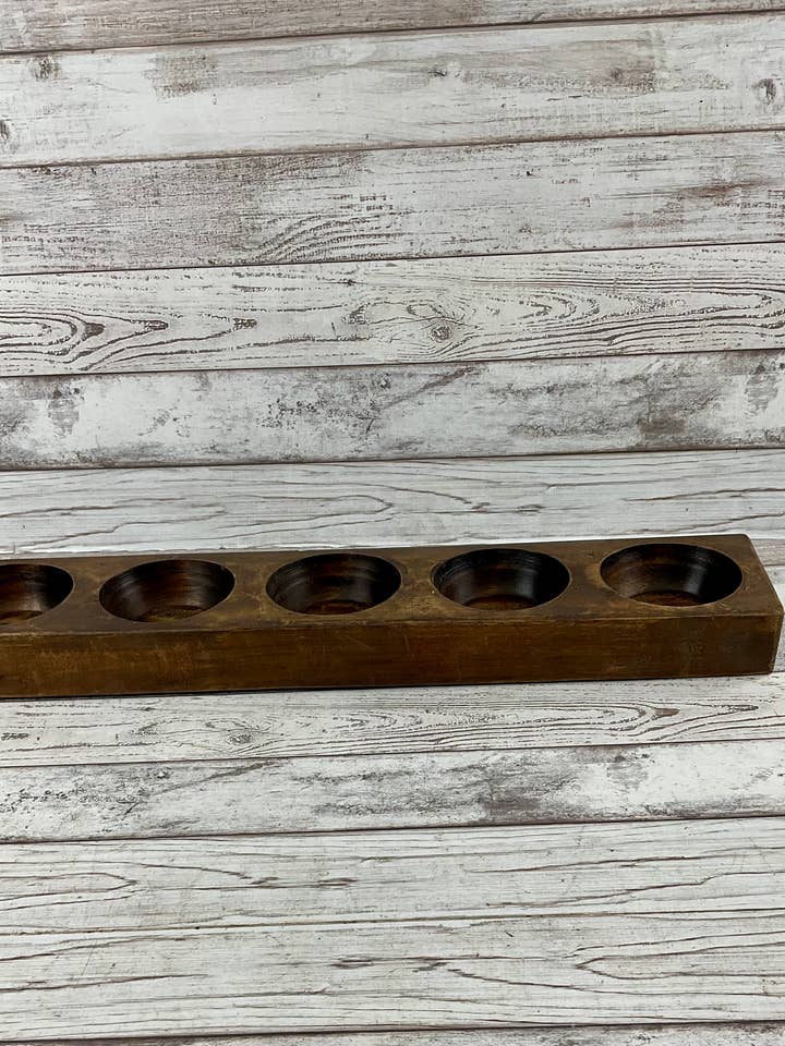 5 Hole Wood Cheese Mold * Includes metal cup for wholesale by VALENTINA IMPORTS INC