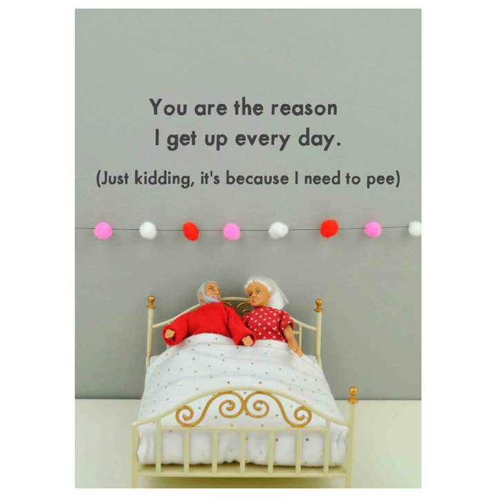 Pee Love Card, Brown Kraft, 13cm x 18cm, UK Made for wholesale by Bold & Bright