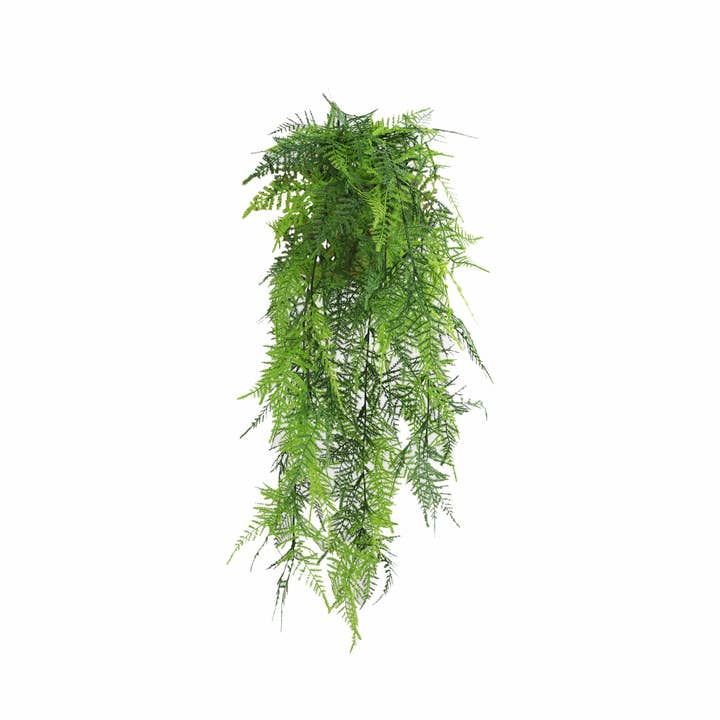 Artificial Hanging Lace Fern Garland Bushes – Vivid Green UV Resistant & Fire Rated | 5.9in x 30in (15cm x 76cm Each) for wholesale by Designer Plants