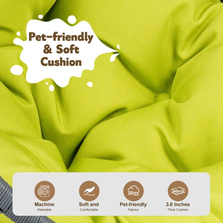 39F Inc. - Wholesale Pet Bed - Cat/Dog - Cozy Fall Decor Green Cat Swing Bed with Stand & Cushion3