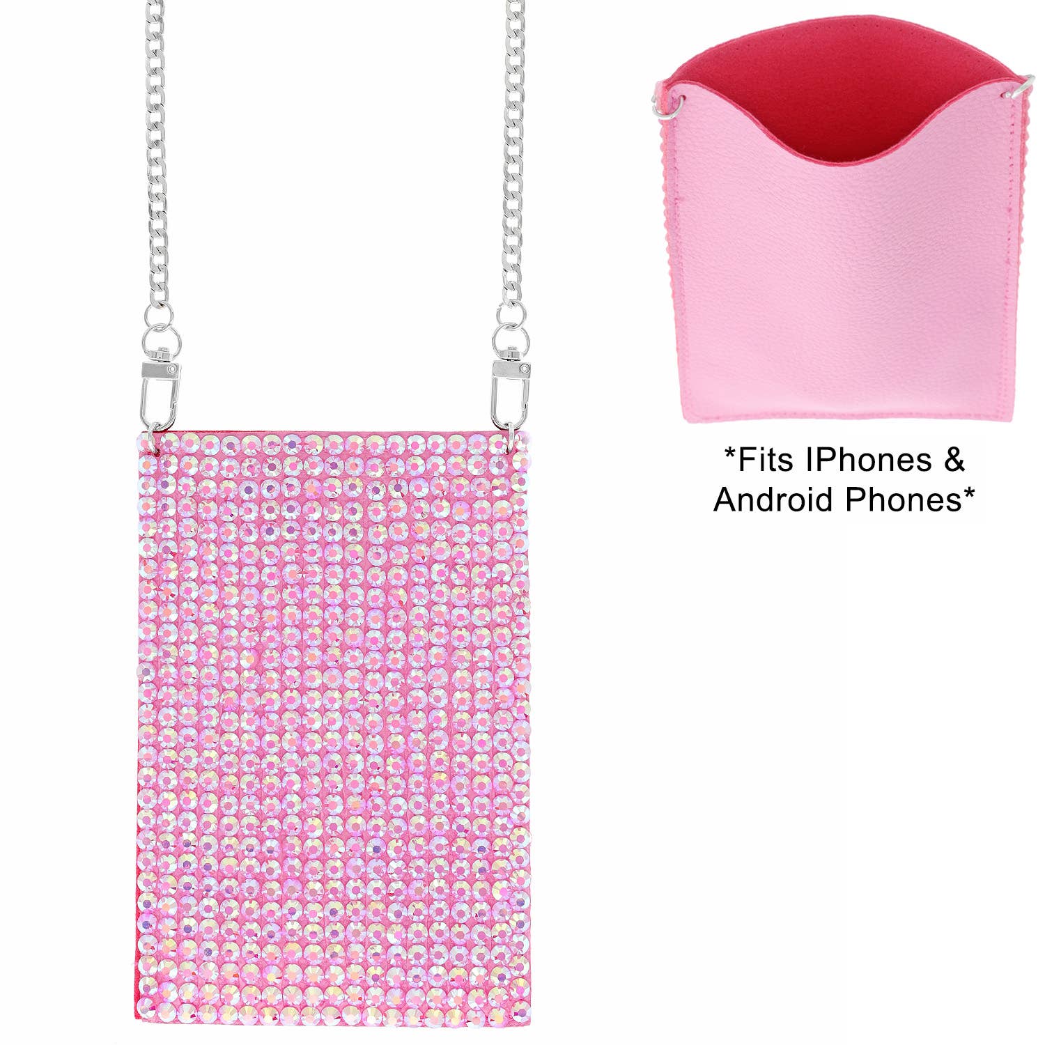 SP Sophia Collection - Wholesale Crossbody Bag - Women's - Rhinestone Cell Phone Bag with Chain Strap8