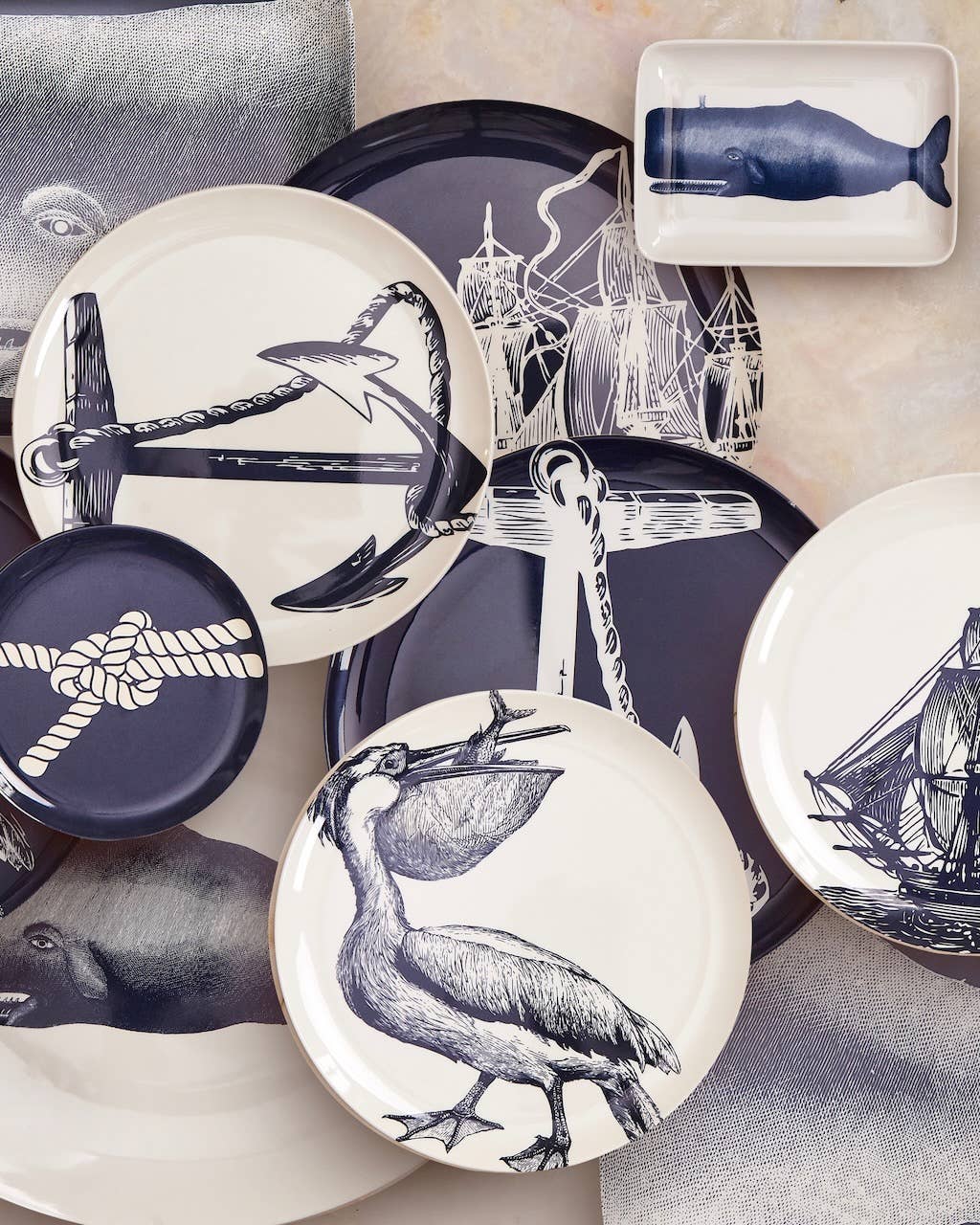 THOMASPAUL - Wholesale Dinner Plate - Scrimshaw Dinner Plates Set of 45