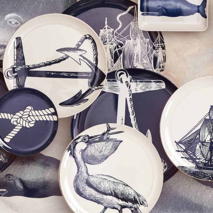 THOMASPAUL - Wholesale Dinner Plate - Scrimshaw Dinner Plates Set of 45
