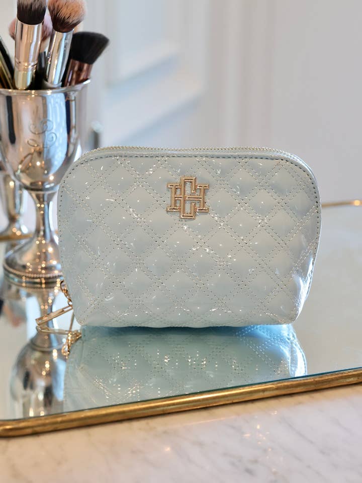 Petite Pochette Ibiza Bleu Clair Vernis pour la vente par Caroline Hill