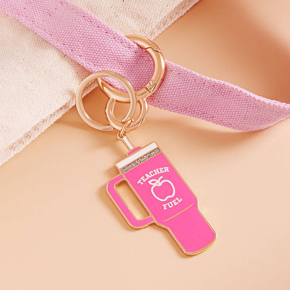 Sensibling Corp. - Wholesale Keychain - Women's - Enamel Floral Tumbler Back Engraved Keychain Bag Charm12